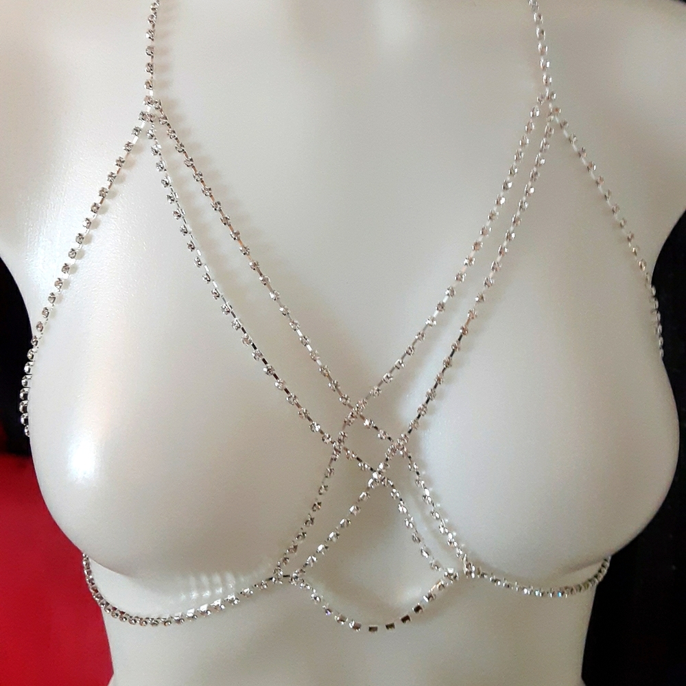 ⚜*NEW* rhinestone crystal necklace body chain ⚜